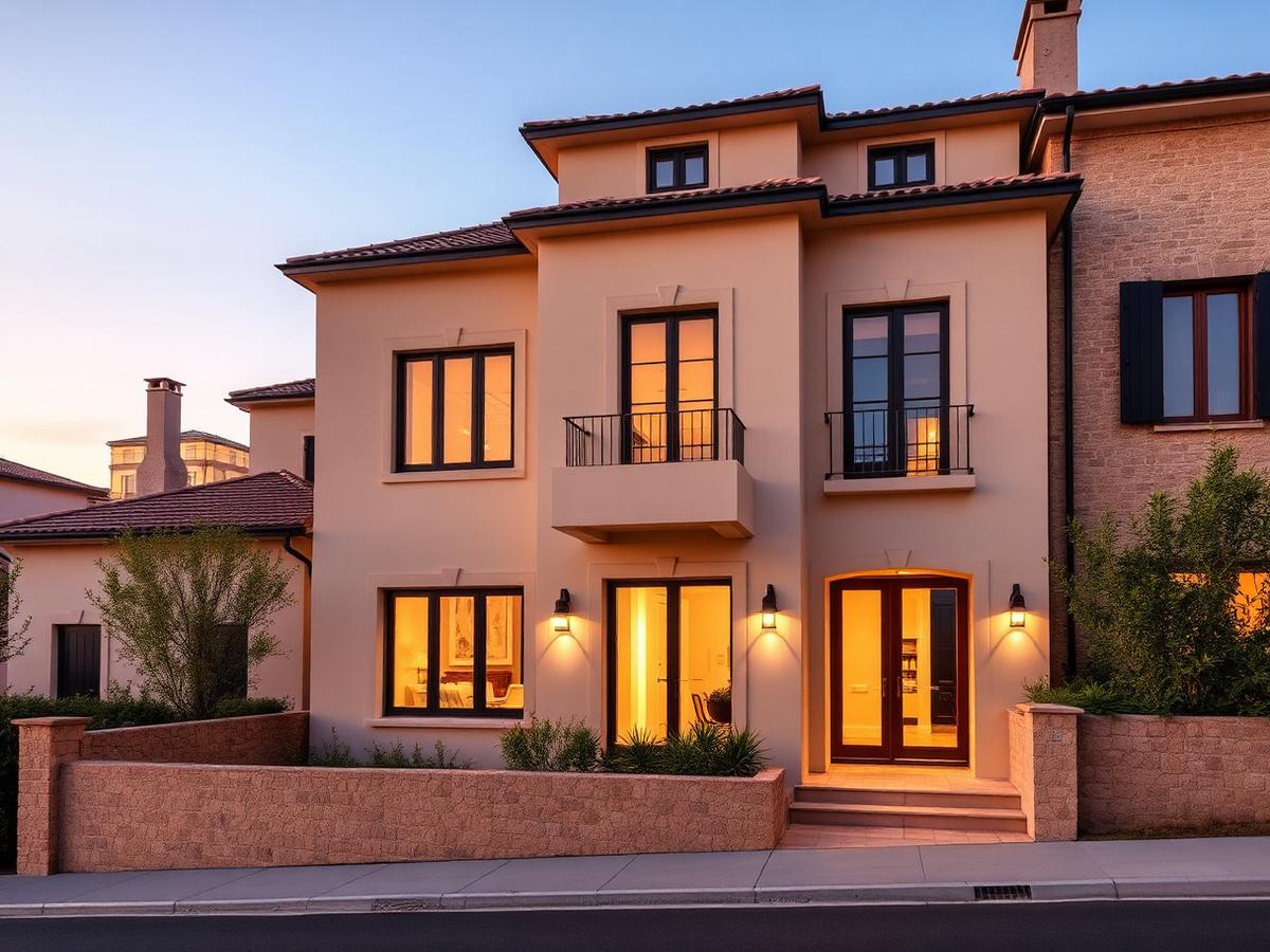 Modern townhouse presented on a broker website